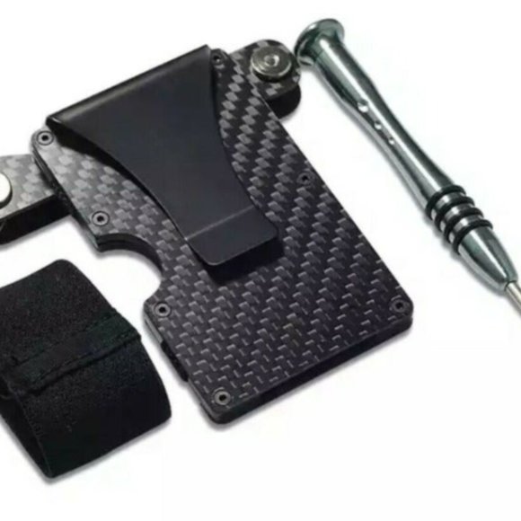 RFID Carbon Fiber 3K Slim Design Wallet Money Clip - Picture 7 of 7